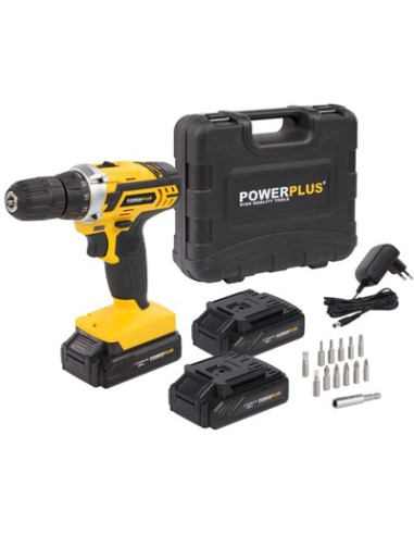 TALADRO ATORNILLADOR 20v 3 BATERIAS LITIO POWX00501 POWERPLUS