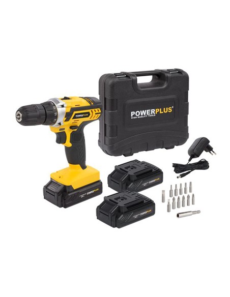 TALADRO ATORNILLADOR 20v 3 BATERIAS LITIO POWX00501 POWERPLUS
