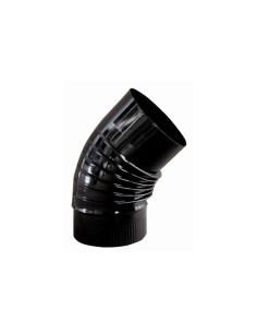 Codo estufa 45º de 150mm vitrificado negro