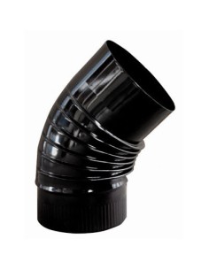 Codo estufa 45º de 150mm vitrificado negro 2