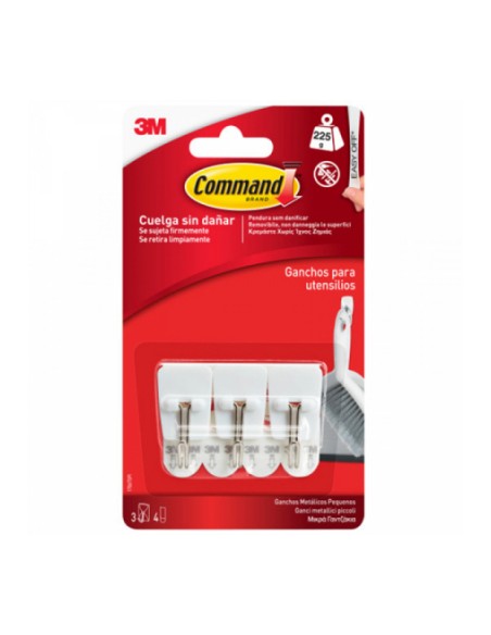 BLISTER 3 PERCHAS PUNTA ALAMBRE 4 TIRAS 225gr 17067 COMMAND 3M