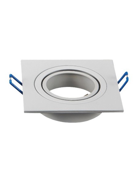 ARO EMPOTRABLE BASCULANTE 10x10cm C/PORTALAMPARAS BLANCO