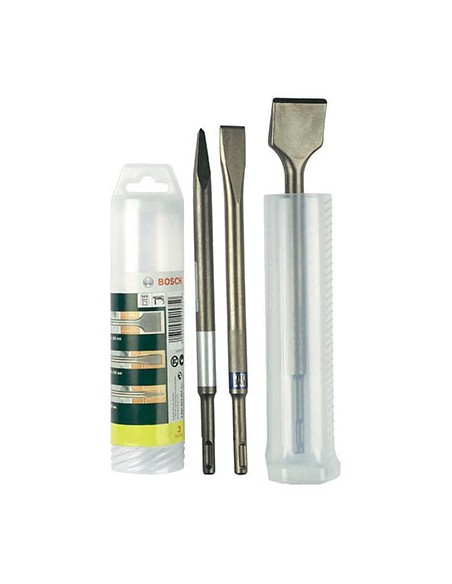 JUEGO 2 CINCEL SDS PLUS + 3 BROCAS BOSCH