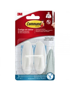 BLISTER 2 PERCHAS BAÃ‘O MEDIANA 4 TIRAS 1,3kg 17081B COMMAND 3M