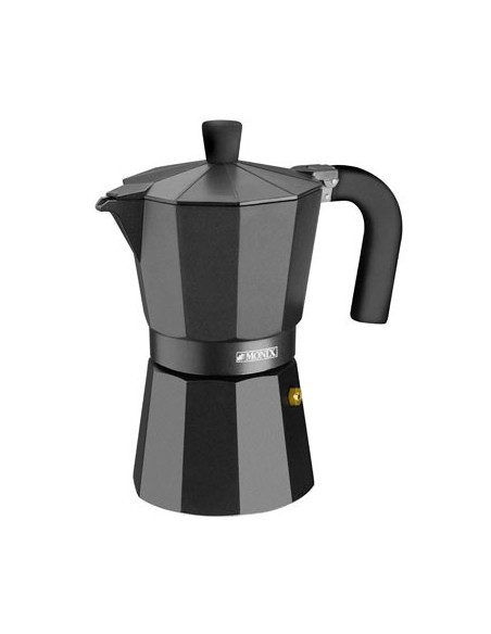 CAFETERA ALUMINIO NEGRA VITROCERAMICA 1T. MONIX