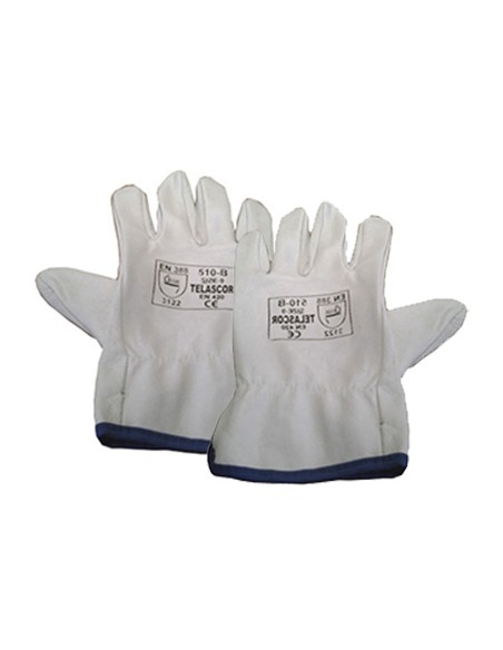 PAQ. 12 GUANTES PIEL FLOR VACUNO TALLA 10 510-B TELASCOR