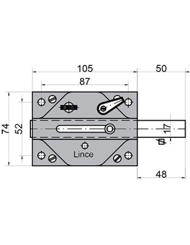 CERROJO COBRE VIEJO 74x105mm 3930CV LINCE