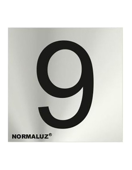 SEÃ‘AL NUMERO 9 ACERO INOX ADHESIVO 5cm RD717179