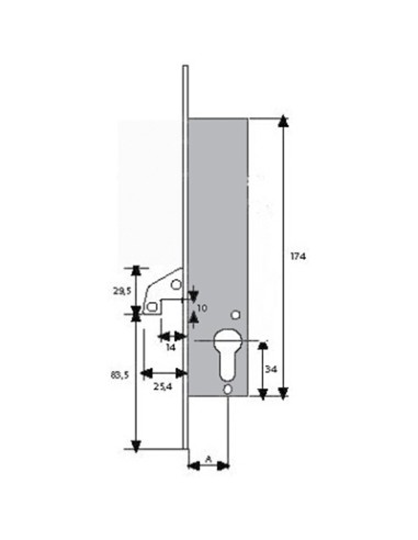 CERRADURA BASCULANTE GANCHO 2241-25 3AI TESA