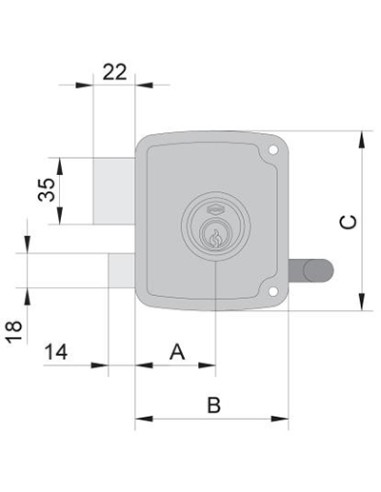 CERRADURA 4125 A PINTADA 140 DCH B/REDONDO UCEM