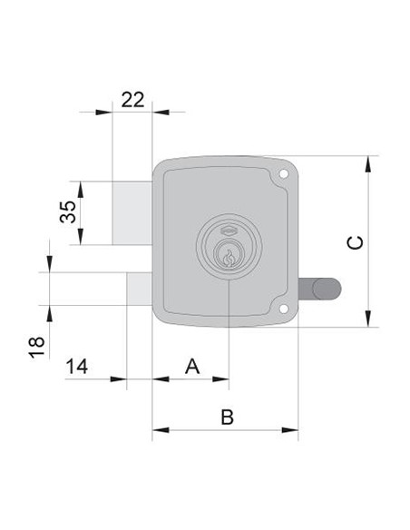 CERRADURA 4125 A PINTADA 140 DCH B/REDONDO UCEM