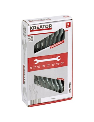 JUEGO 8 LLAVES FIJAS 6x7-20x22mm CR.VANADIO 500002 KREATOR