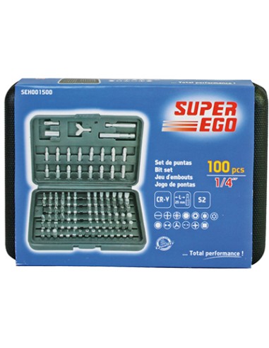 JGO 100 PUNTAS ATORNILLAR 1/4 CR-VANADIO SEH1500 SUPER EGO