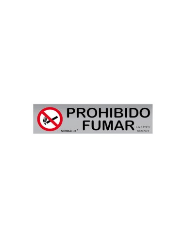 SEÃ‘AL PROHIBIDO FUMAR INOX ADHESIVA 5x20cm RD707021