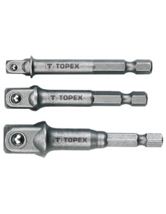 JUEGO 3 ADAPTADORES LLAVES VASO 1/4-3/8-1/2 38D151 TOPEX 2