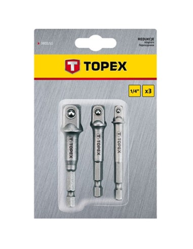 JUEGO 3 ADAPTADORES LLAVES VASO 1/4-3/8-1/2 38D151 TOPEX