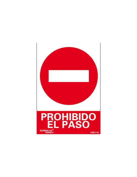SEÃ‘AL PROHIBIDO PASAR 210x297mm RD40017