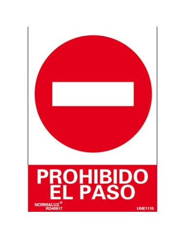 SEÃ‘AL PROHIBIDO PASAR 210x297mm RD40017