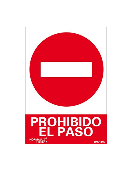 SEÃ‘AL PROHIBIDO PASAR 210x297mm RD40017