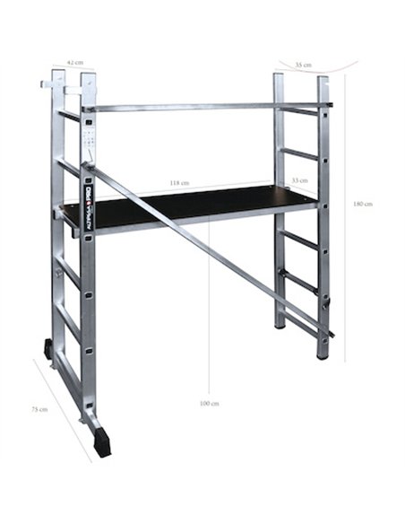 ANDAMIO MULTI POSICIONES 6 PELDAÃ‘OS ALTURA 180 3506 ALTIPESA