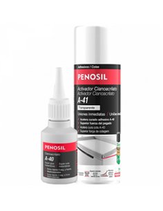 KIT PEGAMENTO CIANOCRILATO 50gr + ACELERANTE 200ml A-40 PENOSIL 2