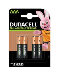 BLISTER 4 PILAS LR03 AAA RECARGABLES 900mAh DURACELL PLUS 2