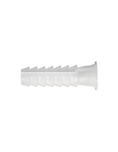 Blister 8 taco blanco plastico estriado 10mm
