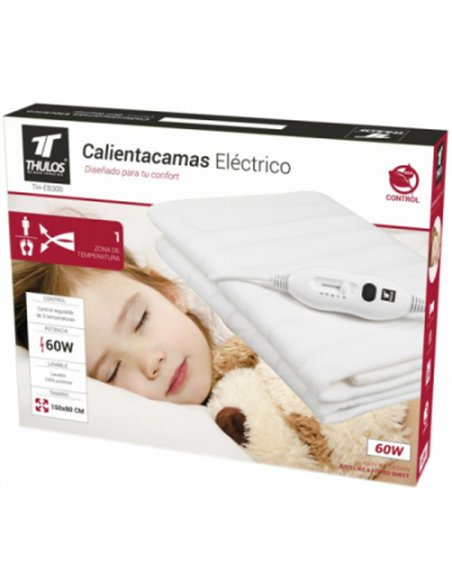 CALIENTA CAMA ELECTRICO 60w 1 MANDO 150x80cm THULOS