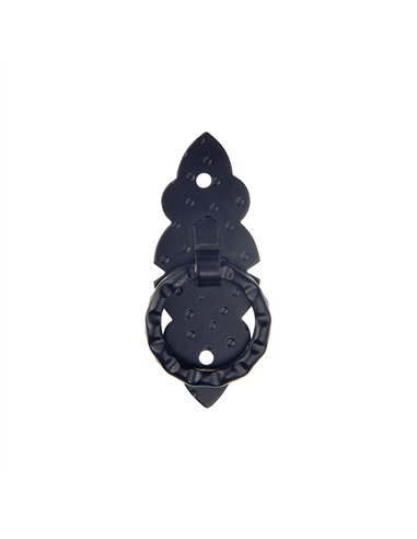 TIRADOR ANILLA VERTICAL CASTELLANO NEGRO 80x28mm 6126 AMIG