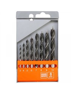 JUEGO 8 BROCAS MADERA 3-10mm 22381 STHOR