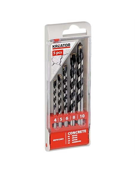 JUEGO 5 BROCAS HORMIGON 4-5-6-8-10mm KRT012401 KREATOR