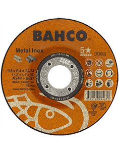 Disco desbaste metal inox 115x6,4mm 3921-115-t27-im bahco 2