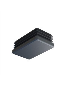 BOLSA 100 TACON RECTANGULAR PLASTICO NEGRO 30x15mm