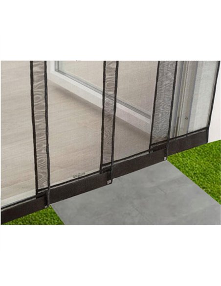 Kit mosquitera puerta negra lamas 100x220cm epid