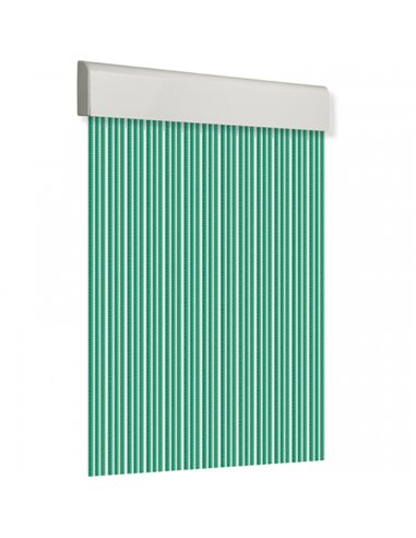CORTINA PUERTA 120x210cm PLANA TOSCA nÂº12 VERDE-BLANCO