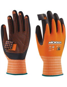 GUANTE NITRILO PUNTOS MICRODOT MEDIANA T.8 3L 2