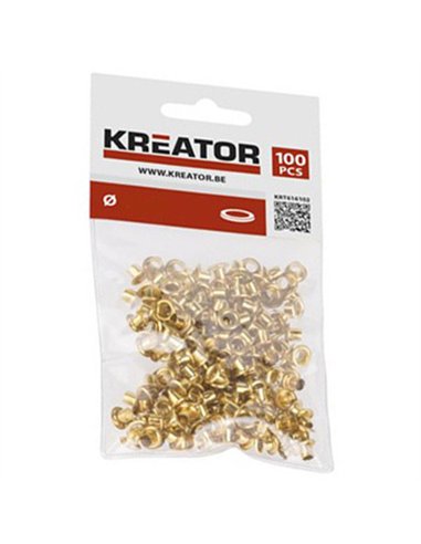 BOLSA 100 OJALES OJETES LATON 4mm KRT616102 KREATOR