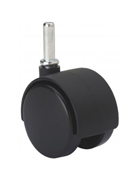 RUEDA DOBLE PLASTICO NEGRO 40mm ESPIGA 6x24mm 1-0441 ALEX