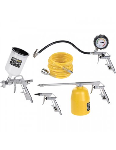 SET 5 ACCESORIOS COMPRESOR CONEX RAPIDA POWAIR0020 POWERPLUS