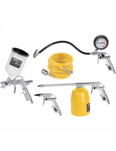 SET 5 ACCESORIOS COMPRESOR CONEX RAPIDA POWAIR0020 POWERPLUS