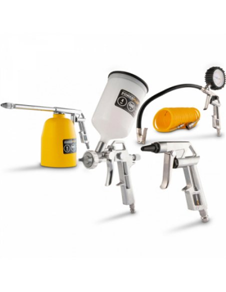 SET 5 ACCESORIOS COMPRESOR CONEX RAPIDA POWAIR0020 POWERPLUS
