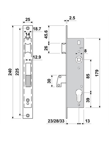 CERRADURA TIPO TESA GANCHO BASCULANTE E3720-23 BATON