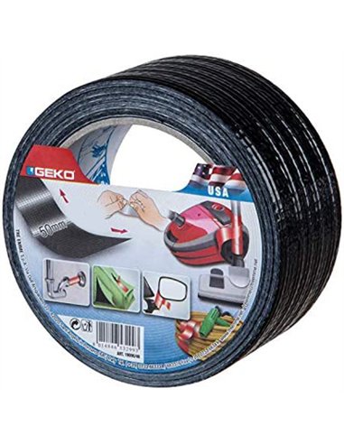 MINI ROLLO CINTA AMERICANA 10mt x50mm NEGRA GSC GEKO