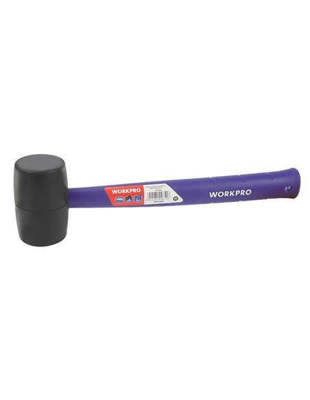 Marreta de borracha resistente homologada com cabo leve em polipropileno preto (450g)