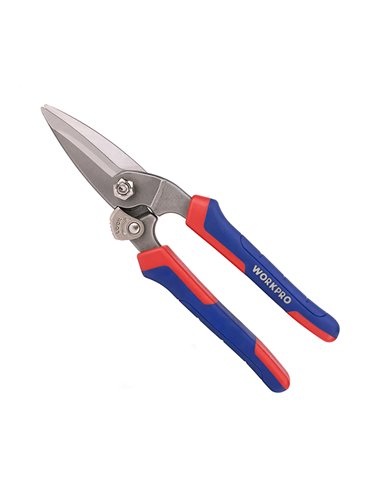Ciseaux multifonctions forgés 20cm avec une grande force de coupe et un manche ergonomique bi-matière de couleur bleu et rouge