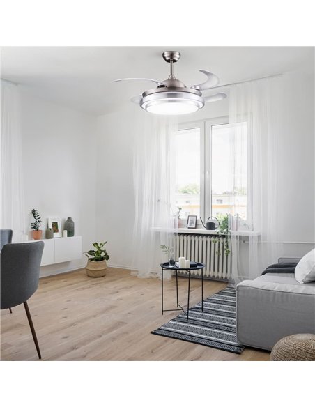 Ventilador AC Klon Niquel LED 36W