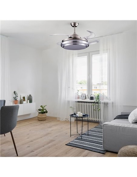 Ventilador AC Klon Niquel LED 36W