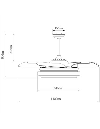 Ventilador AC Klon Niquel LED 36W