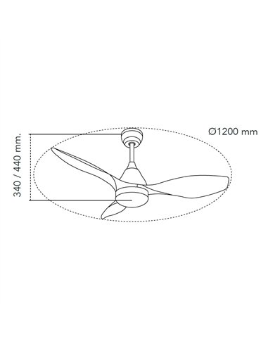 Ventilador de techo LED Stel Blanco 20W 1900Lm CCT Dim