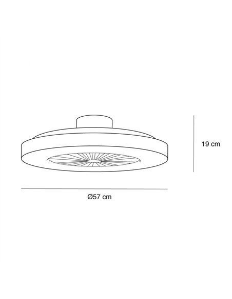 Ventilador LED Bastian 48W 3000 Lm CCT Dimmable